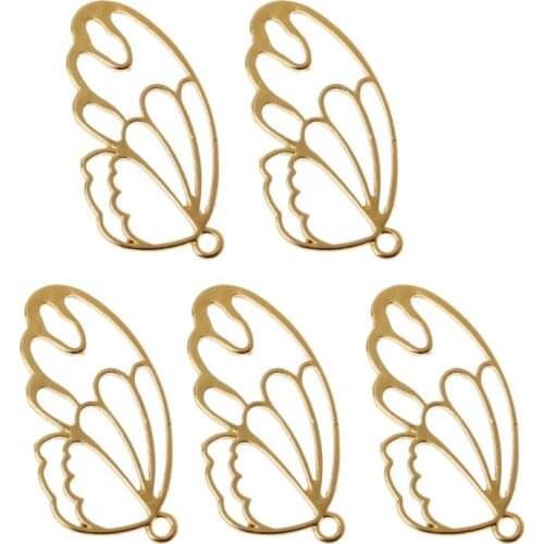 5Pcs Feather Resin Frames Open Bezels Setting Blank Pendant Jewelry Making 1XCA
