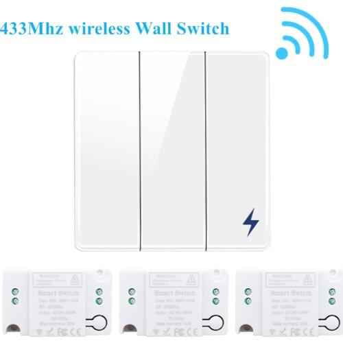 433Mhz Wireless Wall Switch RF Smart Switch Receiver Module Panel Transmitter Safety Remote Control Relay Controller For Lamp