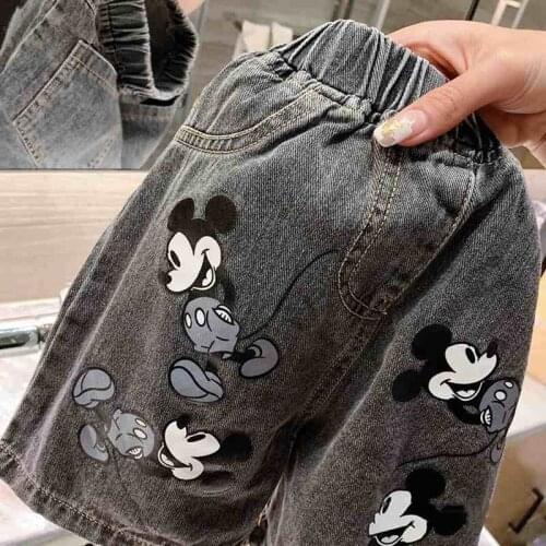 Kids Disney Clothing Black Denim Shorts For Boy Mickey Pants Summer Children Children Jeans