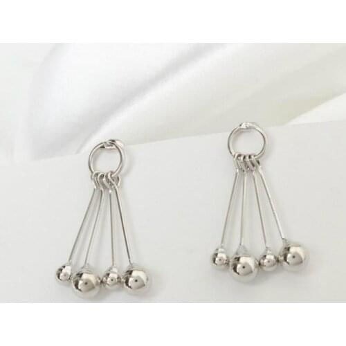 Personality Simple Big Name Tassel Metal Beads Circle Pendant Earrings Wheat Spike Creative Umbrella Shape Bead Swing Lively Aur