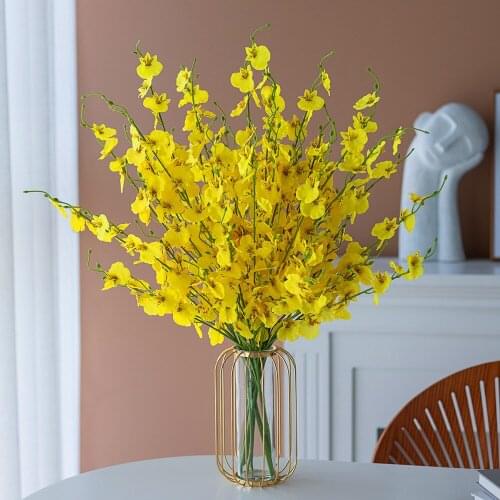 Artificial Flowers Dancing orchid Flower Pot Set Vase Table Setting Decoration Indoor Home Decoration Potted Flower With Vase