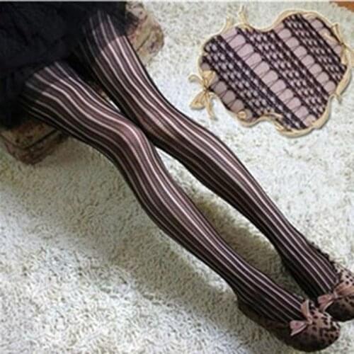 Women Fashion Pattern Tights Silk Pantyhose Thin Tattoo Stockings Full Footed Fishnet Panty Mesh Lady Vintage Faux Classic Silk
