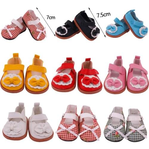 7Cm Doll Shoes Handmade Doll Shoes Doll Accessories For 18 Inch&43 Cm Doll &New Born Baby Generation Birthday Girls Toy Gifts