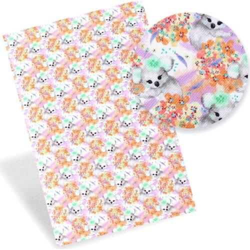 Xugar 22*30cm Faux Synthetic Leather Fabric Sheet For Craft Printed Cartoon Animals PU Leather DIY Bow Earrings Apparel Sewing