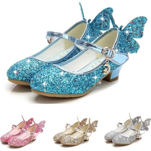 Fashion Toddler Infant Kids Baby Girls Crystal Bling Butterfly Sequins Single Princess Wedding Party Dance Shoes Sandals#g4