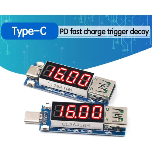 Type-C PD decoy module Quick charge trigger module DC digital display voltage ampere meter Test instrument Support PD2.0 PD3.0