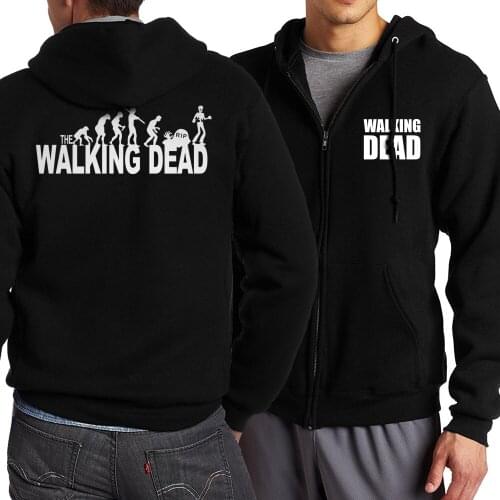Hot brand clothing streetwear jacket the walking dead sweatshirts men long sleeve fleece casual zipper hoodies homme S-5XL