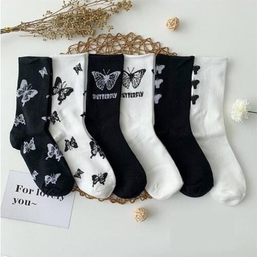 6 pairs Retro cute Japanese spring and summer socks female ins tide sports net red bow simple and fashionable tube pile socks