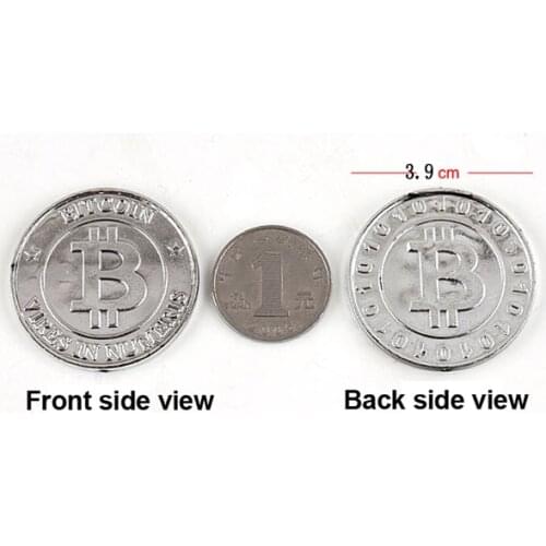 Wholesale 500pc plastic Bitcoin BTC coin SILVER pirate treasure coins props toys for Halloween party cosplay kids favors prizes