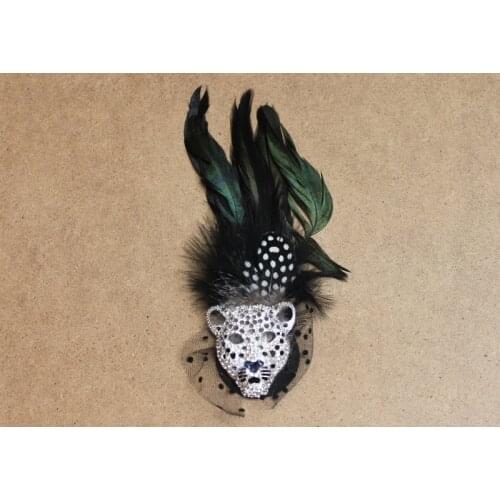 Chic Tiger Black Feather Brooch Pin Accessories 2016