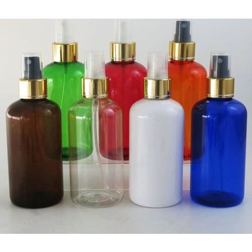 20 X 220ml Refillable PET Plastic Perfume Bottle With Gold Mist Sprayer plastic Parfume Atomizer 220cc pet Cosmetic Container