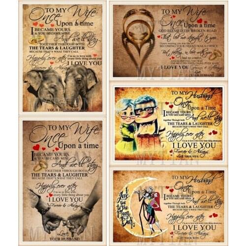 Full Square/Round 5D DIY 3D Diamond Embroidery Family Poster To my husband/wife Painting Cross Stitch Mosaic home art Decor Gift