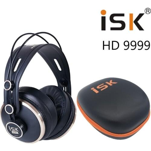 ISK HD9999 High Protein Leather Fully Enclosed Professional HD Monitor Headphone For DJ Audio Mixing Recording Studio Monitoring