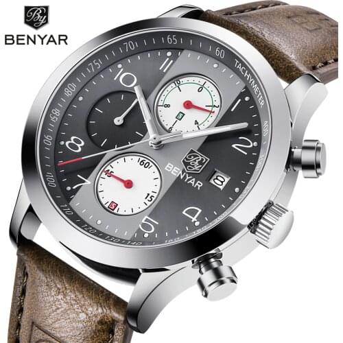 BENYAR Sport Men Watch Quartz Wristwatch Stainless Steel Waterproof Wrist Army Military Clock Male Relogio Masculino Hodinky