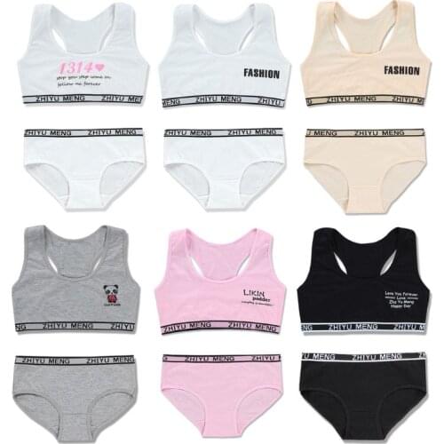 Training Bra Set for Student Puberty Vest Brassiere Bras Teenagers Young Girls Underwear Sets 8-14 Years kids Underwear kids bra