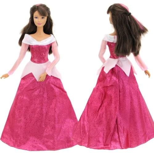 High Quality Fairy Tale Outfit Princess Dress Wedding Party Gown Pink Skirt Clothes For Barbie Doll Accessories Toy