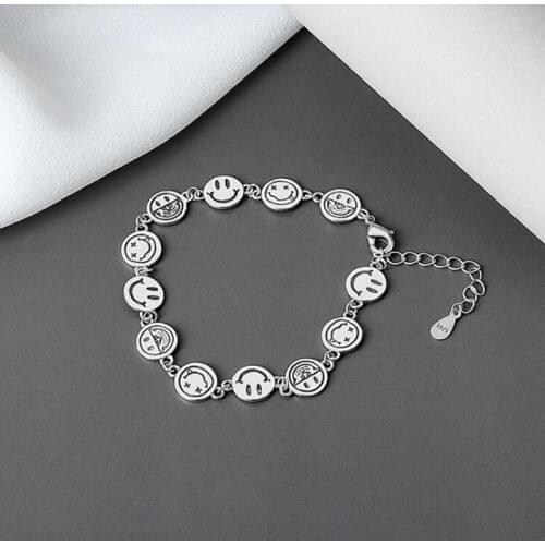 Steam Punk Jewelry Woman Stainless Steel Luxury Bracelet Smiley Face Chain Stitching Layered Trash Man Aesthetic Copper Jewelry