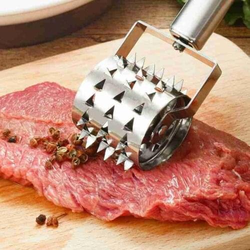 1pc Rotating Meat Tenderizer Hammer Stainless Steel Steak Meat Wheel Needle Home Kitchen Tool Baking Accessories Meat Tenderizer