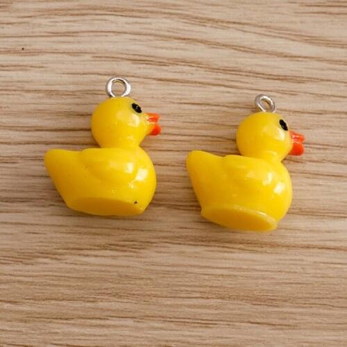 10pcs 16*19mm 5 Color Cute Duck Charms for Pendants Necklaces Keychains 3D Enamel Animals Charms DIY Findings Jewelry Making