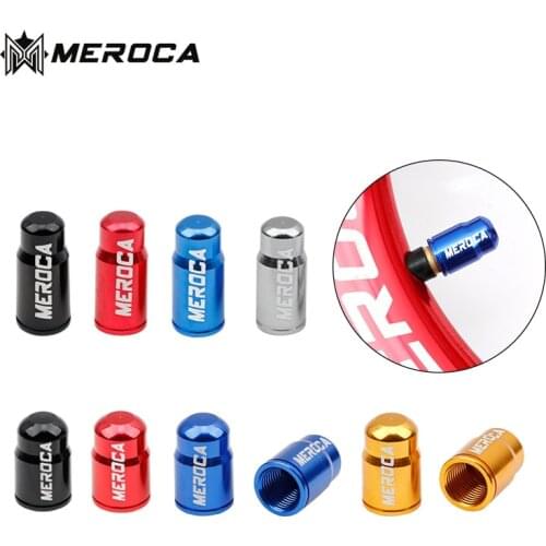 2 Pcs MEROCA Lightweight Aluminum Alloy Mountain Bike Tire Valve Cap Road Bicycle Schrader / Presta Valves Dust Cover