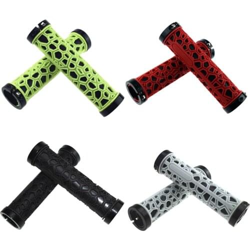 2Pcs Bike Cycling Handlebar Grips Anti-Skid Rubber Bicycle Grips Mountain MTB Bike Lock On Road Bicycle Handlebars End Grips