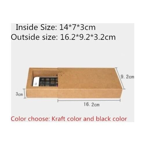 25pcs/lot-14*7*3cm Blank Black Kraft Paper Drawer Box Handmade Soap Craft Jewel Macaron Packaging Party Gift Boxes