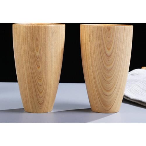 260ml Natural Wood Mug Breakfast Milk Juice Cup Wooden Coffee Mug Tea Cup Kids Drinking Cup Stackable Travel Mug Drinkware Gift