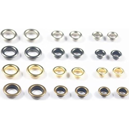 50sets Metal Bronze Eyelets with Grommets Dia.5/6/8mm for DIY Scrapbooking Cap Leathercraft Shoes Belt Bag Tag Clothes Accessory