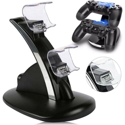 PS4 Accessories Dual Micro USB Charger Dock Joystick PS4 Charging Station for PlayStation 4 Dualshock4 Controller Charger Stand