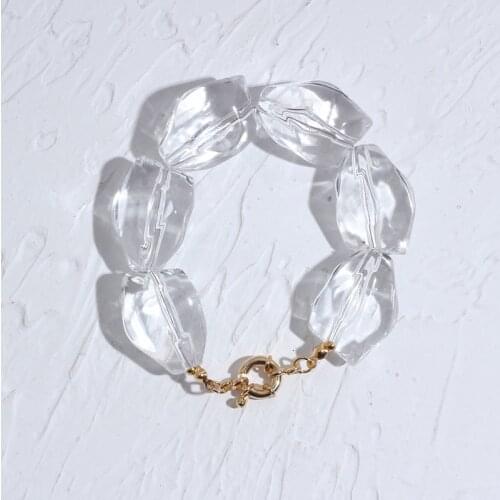 2020 summer fashion crystal bracelet mens trendy jewelry bangle Irregular transparent crystal handmade accessories for women