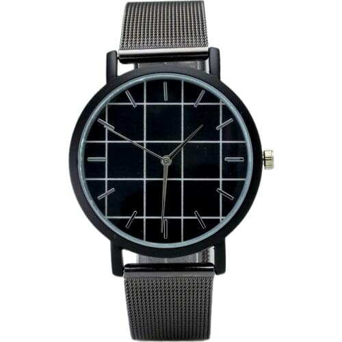 Gnova Fashion Silver Golden Metal Mesh Band Notebook Squares Women Watch Men Quartz Wristwatch Girl Gift Relogio Feminino C005