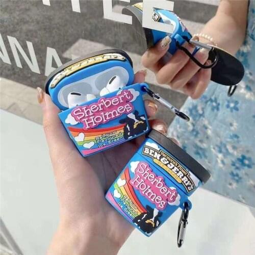 For AirPods Pro case New 3D Brand Sherbert Case for AirPods 1 2 Soft Silicone Wireless Bluetooth Earphone Protection Cover Funda