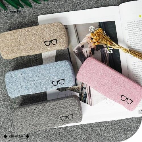 4 Colors Hot Selling Pure Color Metal Cotton and Linen Fabric Portable Reading Glasses Case for Kit Container Glasses Box