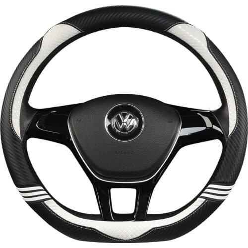 D Shape Steering Wheel Cover Leather Carbon Fibre for VW GOLF 7 2015 POLO JATTA Suzuki Swift 2018 2019 Nissan Rogue 2017 2018