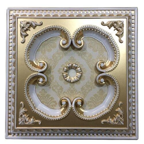 Decorative Square Design Vintage Looking Ceiling Medallion for Chandeliers Damask Pattern 60cm 23.62