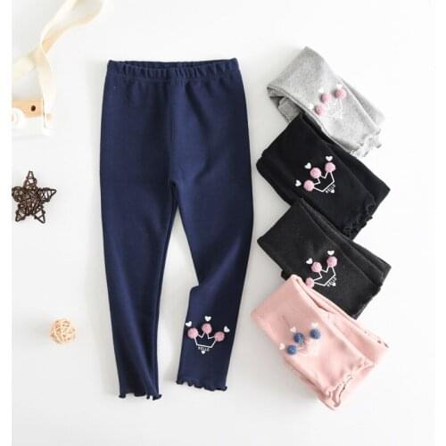 Kids Girls Autumn Long Pants Cotton Stretch Childrens Legging Trousers