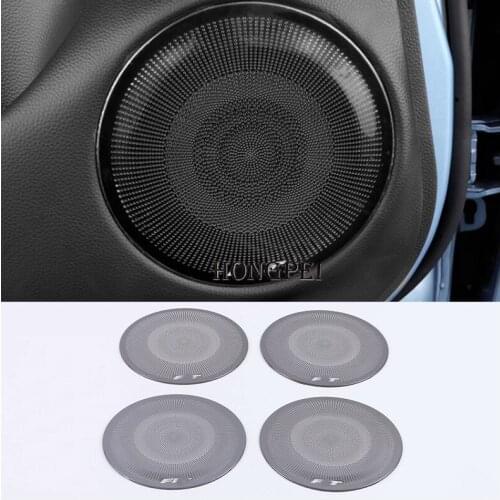 For Honda Fit 2020 Stainless Steel Interior Car Door Speaker Cover Sticker Trim Car Styling Auto accessories