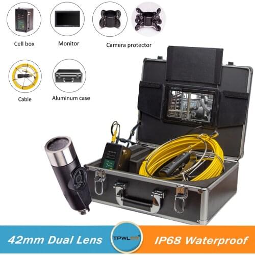 Endoscope Cctv System 7inch Monitor 42mm Dual Lens Pipeline Drain Sewer Detection Camera Inspection for Pipe Industrial