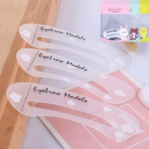 Beginner lazy eyebrow card Environmentally friendly silicone material 3 style eyebrows thrush card makeup tools Easy to use