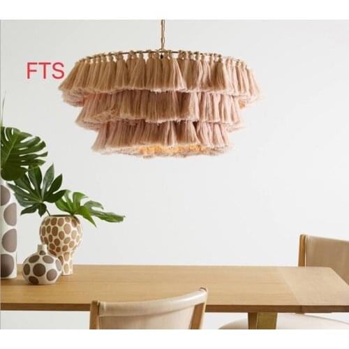 Nordic creative chandeliers personality tassel design model room bed and breakfast chandeliers bohemian style chandeliers