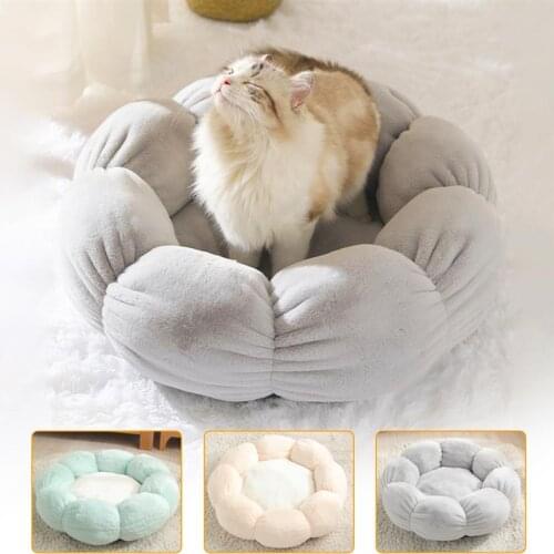 Flower Shaped Pet Dog Puppy Bed Mat Cat Bed House Cute Soft Warm Cat Bed Small Dog Cat Cushion Mat Warm Puppy Kennel Nest Winter