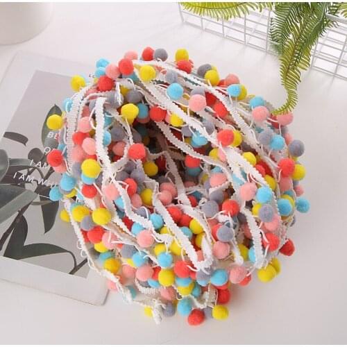 30M 5-Color Mini Fur Ball Lace Dress Hat Decoration Diy Handicraft Sewing Accessories Lace Accessories Decal Fabric 1.5CM