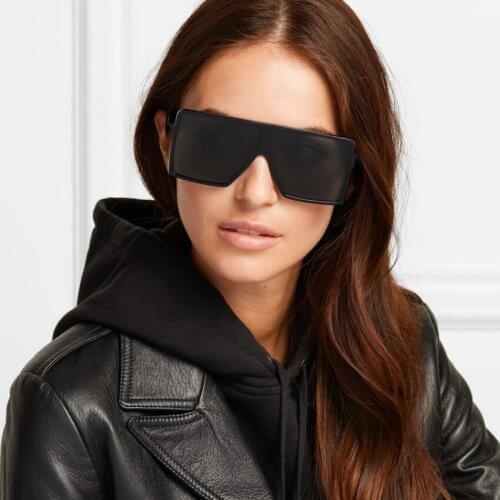 Oversized Shades Women Fishing Sunglasses Black Fashion Square Glasses Big Frame Vintage Retro Glasses Female Unisex Sun Glasses