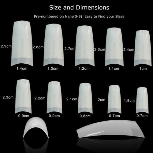 Fashion French False Acrylic Nail Tips 500pcs French False Nails UV Gel Manicure Nail Art Decorations