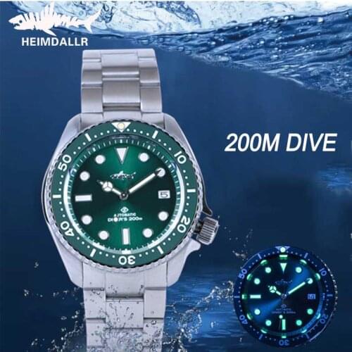 Heimdallr Mens Automatic Diving Watch Sharkey SKX007 Sapphire Crystal Luminous 200M Waterproof Japan NH35A Mechanical Watches