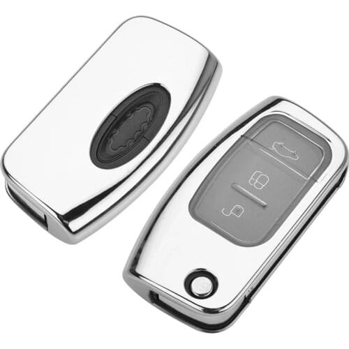 Soft Tpu Car Key Case Cover for Ford Fiesta Focus 2 Ecosport Kuga Escape Car Flip folding Remote key Case 3 Buttons