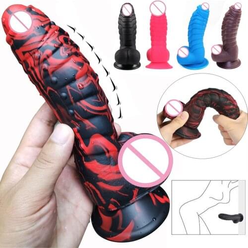 Soft Silicone Dinosaur Scales Big Anal Dildo Suction Cup Penis Male Artificial Cock G Spot Strapon Masturbation Female Sex Shop