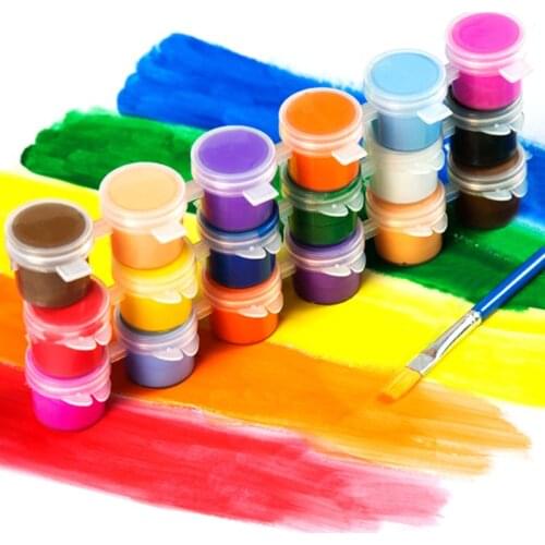 3ml/5ml 6/8 colors kids drawing DIY acrylic paint waterbrush pigment set, for clothing textile fabric, paper, bamboo, leather