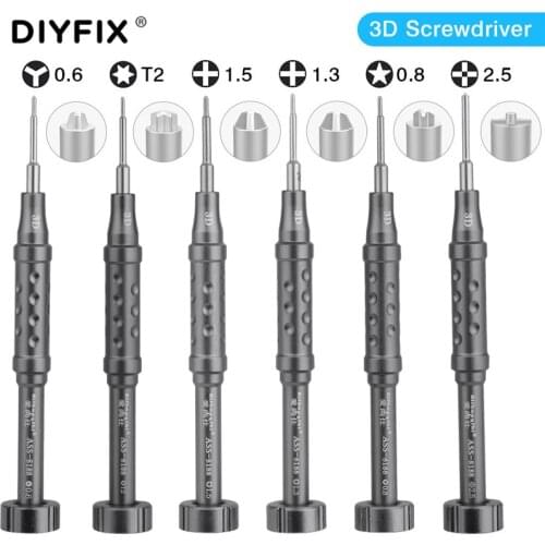 DIYFIX 3D Multifunction Precision Screwdriver Set For Phones Repair Tool Kit Daily Use ASS T2 Y0.6 Opening Disassemble Kit Screw