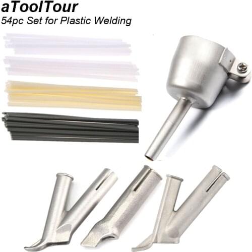 54pc Set Round Triangle Speed Nozzle Welding Plastic Hot Air Gun Kit For Welding Nozzle Tip Welding Vinyl Welder Welding Rods